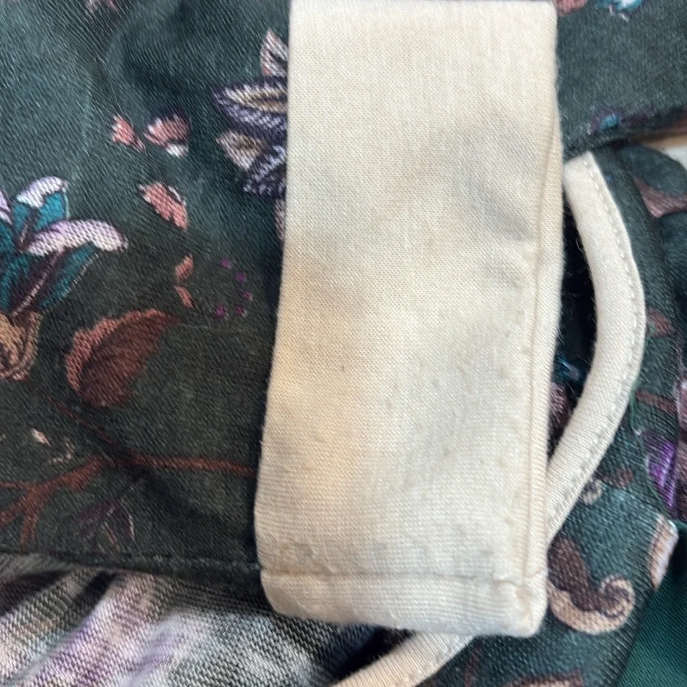 Very Co Green Cream Paisley Tie Back Thin Cardigan Top 1 Small Medium‎ M